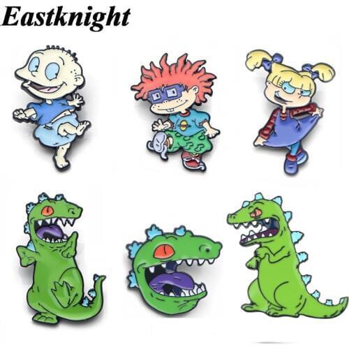 CA288 Anime Figure Dinosaur Pins Cute Enamel Pin for Backpack/Bag/Jeans Clothes Badge lapel pin brooch Jewelry 1pcs