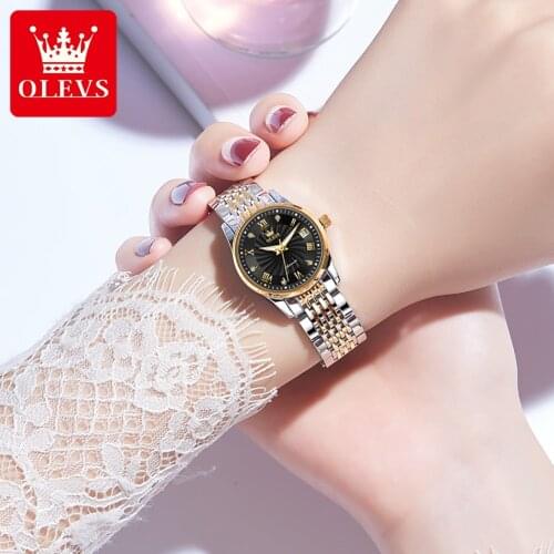 OLEVS Luxury Mechanical Watches Women Automatic Watch Stainless Steel Watchband Fashion Waterproof Ladies Clock Reloj Mujer 2020