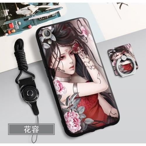 ALIVO For Huawei Y6 II case with Ring Cartoon 3D Relief Full Protection soft TPU Fitted Case+Lanyard for huawei y6 ii case cover