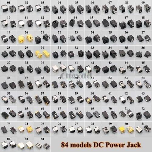 Cltgxdd 84models 84pcs/lot Laptop DC Power Jack Charger Port Socket Plug Connector For Samsung Acer Asus Sony Lenovo