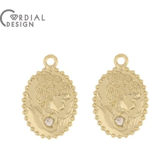 Cordial Design 100Pcs 14*22MM Jewelry Accessories/DIY Charms/Oval Shape/Hand Made/Jewelry Findings Components/Rhinestone Pendant