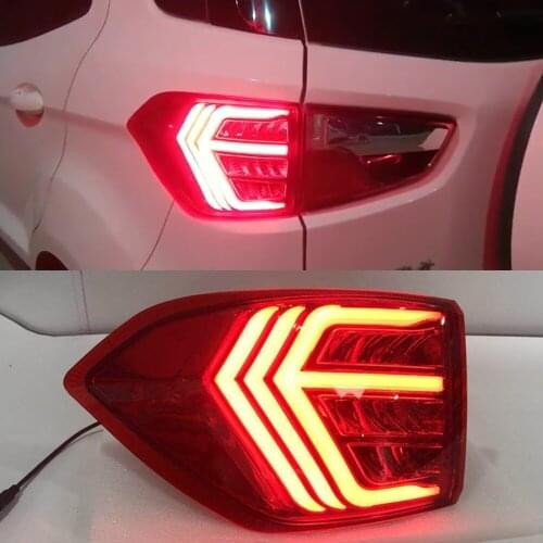 CSCSNL 1 Pair LED Tail Lights Fog lamp Rear Lamp DRL+Brake+Park+Signal Bulb Decoration Lamp For Ecosport 2013-2019 TailLight