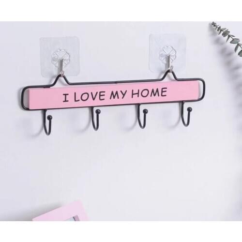 Home Coat Hangers Hooks Wall Hanging Wall Non-Perforated Cute Key Storage Room Decoration Ins Wind Shelves Decorative Shelves