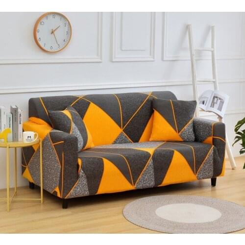 Geometric Twill Pattern Elastic Sofa Cover for Living Room Slipcovers Furniture Protector Stretch Polyester Armchair Couch Cover