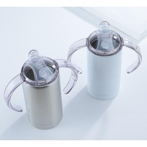 Howtelee 12oz Straight Body Double Handle Childrens Thermos Vacuum Double 304 Stainless Steel KIDS Water Cups