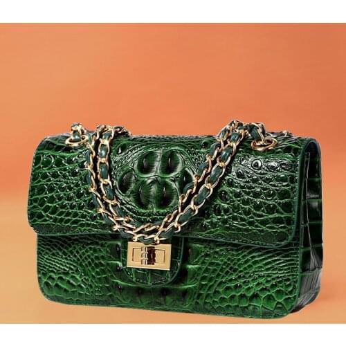 Crocodile pattern Crossbody Bag For Women 2021 New Shoulder Bags Brand Designer Women Bags Luxury Leather Bag Chain Handbag