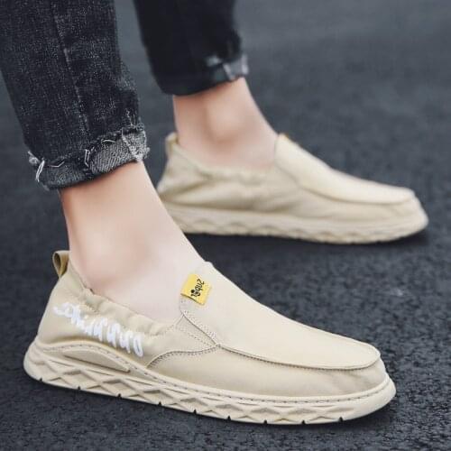 Canvas Loafers Shoes Slip on Men Casual Shoes Summer Breathable Comfortable High Quality Soft Mens Flat Shoes Zapatos De Hombre