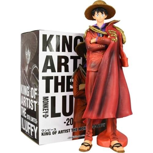 One Piece Luffy 20th Anniversary Ver. PVC Action Figure Red Cloak King Luffy Sanji Zoro OP Collectible Model 25cm