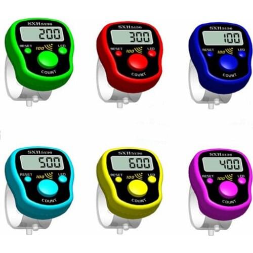 Magic Stitch Marker Row Finger Counter LCD Electric Digital Display with LED Light For Buddha Pray Sewing Knitting Weave Tool