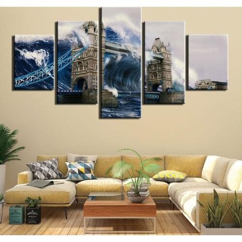 Wall Art Canvas Home Decoration HD Printed 5 Panel London City Painting Modern Posters Cuadros Modular Pictures For Living Room