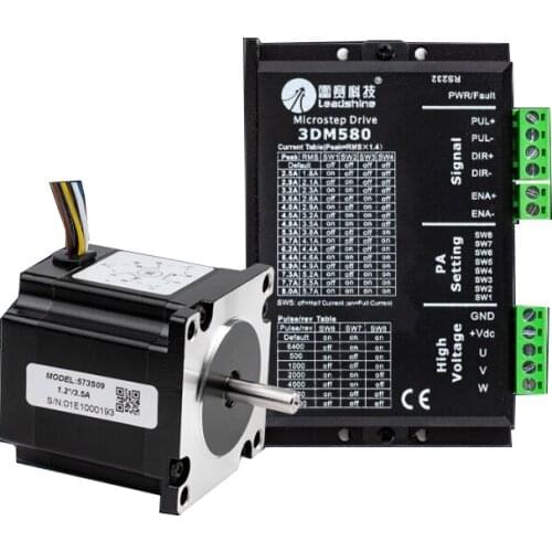 Original Cloudray 3 phase Stepper Servo Driver kit 573S09 0.9N.m 3.5A Motor With 3DM580 Stepper Driver