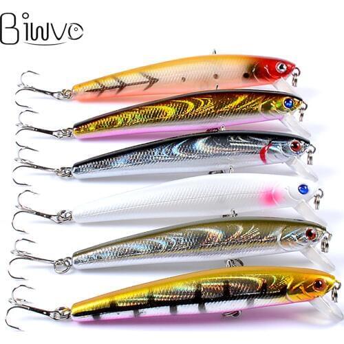 Biwvo Metal Minnow Crankbaits 9.6cm Carp Fishing Lures Goods For Fishing Hard Lure Bait Metal Jig Wobbler For Trolling Shad