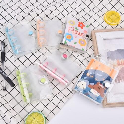 Mini Transparent Pvc Loose-leaf Notebook Cover Photo Frame Binder Diary Journal Planner School Stationery Supplie