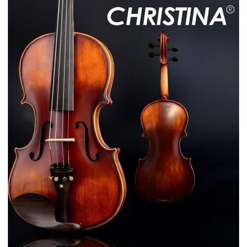Christina violino artesanal V03 antigo bordo violino 4/4 instrumento musical caso livre violino arco e rosin