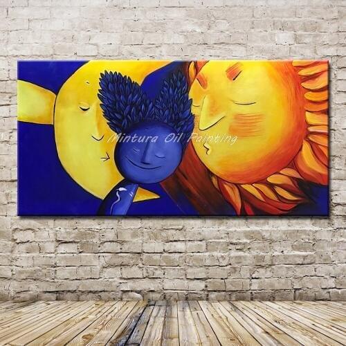 Hand painted Fairy Tale World Landscape Sunny Oil Painting Wall Art Picture Oil Painting On Canvas For Children Home Decoration