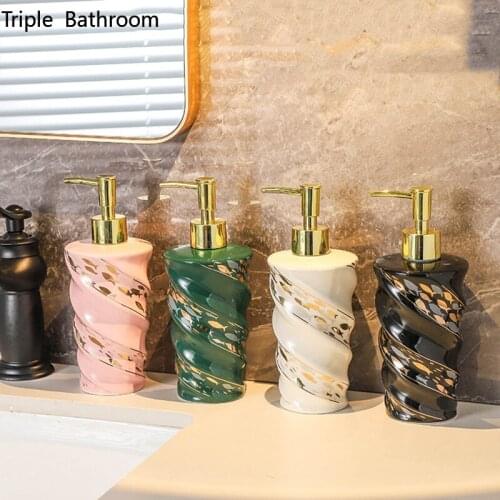 Nordic Liquid Lotion Bottle Ceramics Shampoo Shower Gel Bottle Hand Sanitzer Holder Bathroom Accessories Soap Dispenser