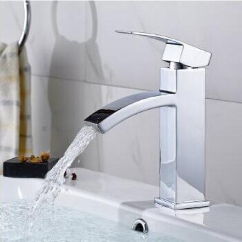 Bathroom wash basin faucet mixer water hot and cold, Copper kitchen sink basin faucet chrome, Brass basin faucet single hole