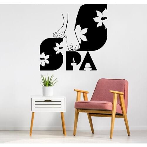 Modern Wall Stickers Spa Beauty Salon Massage Relax Vinyl Wall Decals Door Entry Way Background Window Wall Decoration Z378