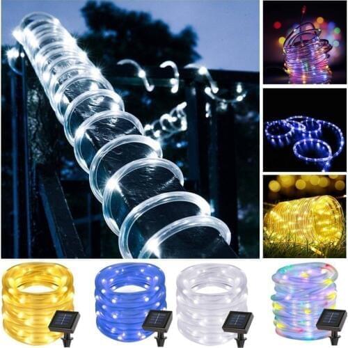 7M 12M LED Outdoor Solar Lamp LEDs String Lights Fairy Holiday Christmas Party Garland Solar Garden Waterproof Lights