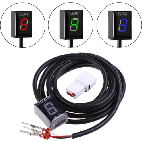 Universal Speedometer Speed Display Portable Motorcycle Gear Indicator Dashboard with Blue/Green/Red Display Number