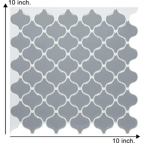 Vividtiles Factory Outlet High Quality Vinyl Self Glue Decor Sticker Peel and Stick 3D Grey Lantern Mosaic Wall Tiles
