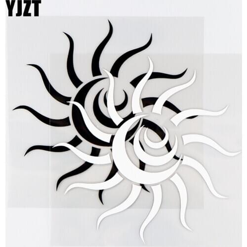 YJZT 13.6×13.6CM Spiral Sun Funny Car Sticker Window Vinyl Decals Black / Silver 10A-0578