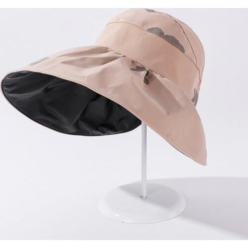 Summer Beach Big Brim Bow Hats for Women Seaside Travel Hat Sun UV Protection Korean Foldable Visor Cap Sombreros De Mujer 2021