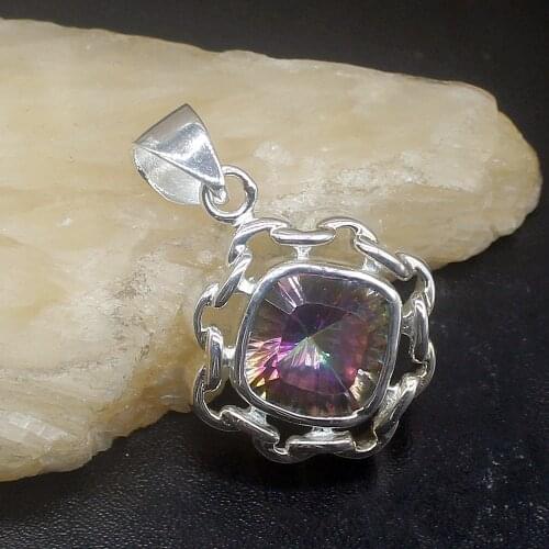 Fashion Jewelry Unique Genuine 925 Silver Attractive Mystical Topaz Charm Pendant Necklace Gifts for Women Girls 20213627