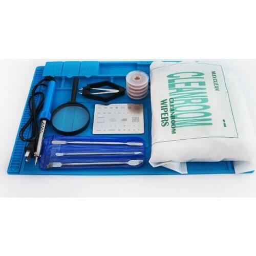 1Set Maintenance Work Mat 45*30CM With Magnetic S-160 Kit With 16pcs IPhone Stencils Electric Soldering Iron Tools For Repair