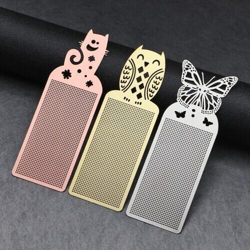 1PC Cross-Stitching Metal Bookmark Needlework Embroidery Cute Butterfly Owl Pattern Counted Accessory DIY Painting Crafts Kit