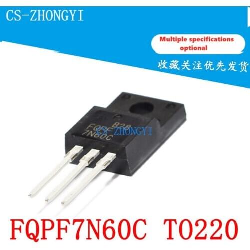 5PCS FQPF7N60C 7N60 MOSThe field effect tube TO-220F 7A 600V