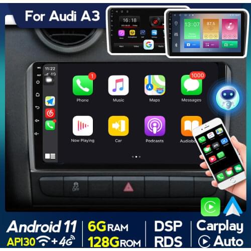 Quad Core Android 10.0 Car Multimedia Player For Audi A3 2003-2011 RS3 Sportback FM Radio Stereo GPS Navigation 2.5D IPS Screen