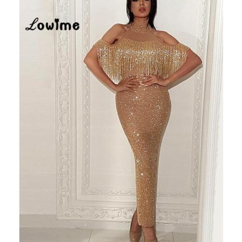 Glitter Kaftan Vestidos Dubai Muslim Women Party Dress For Weddings 2018 Mermaid Custom Made Formal Gowns With Sleeves