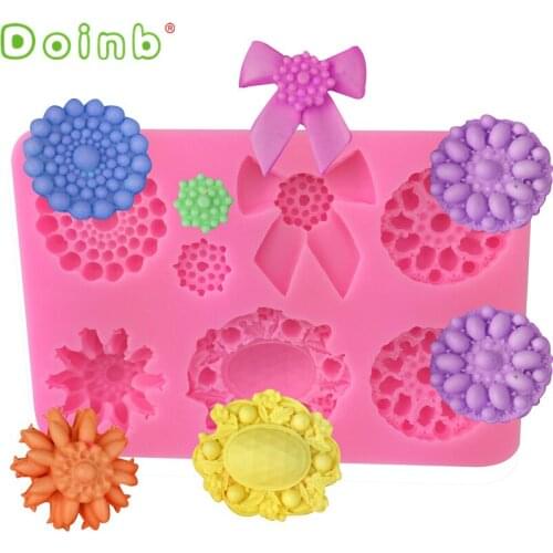 Flower Gem Pearl Silicone Fondant Mold Sugarcraft Chocolate Clay Candy Moulds Wedding Cake Decorating Tools