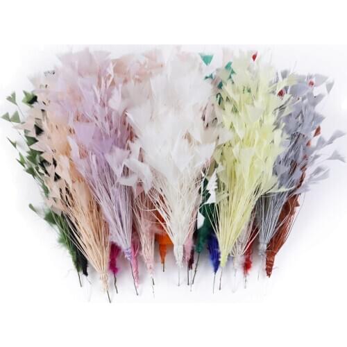 10pcs Wholesale Decorative feather flower 25-30CM Long Wedding Bridal bouquet Crafts Party Accessory Dyed Colorful Plumes