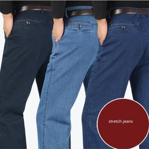 Men Straight Jeans Spring Autumn Male Denim Pants Overalls Designer Men Stretch Jeans High Quality
