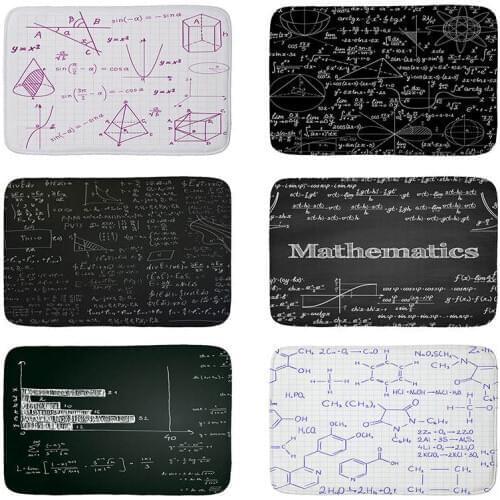Blackboard of chemical equation print Flannel Floor Mat Anti-Slip Tapete Floor Mats Kitchen Doormat welcome mats for front door