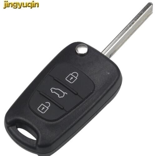 Jingyuqin Uncut/Cut Blade Flip Folding 3 Buttons Remote Car Key Case Key Shell Fob for Hyundai Accent Solaris For Kia K2 K5 K3