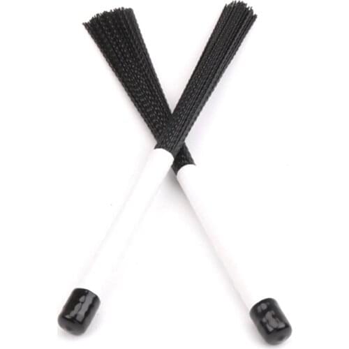 Quality 2Pcs Cajon Brush Telescoping Drum Brushes Nylon Sticks Percussion for Jazz Stick Drum Musical