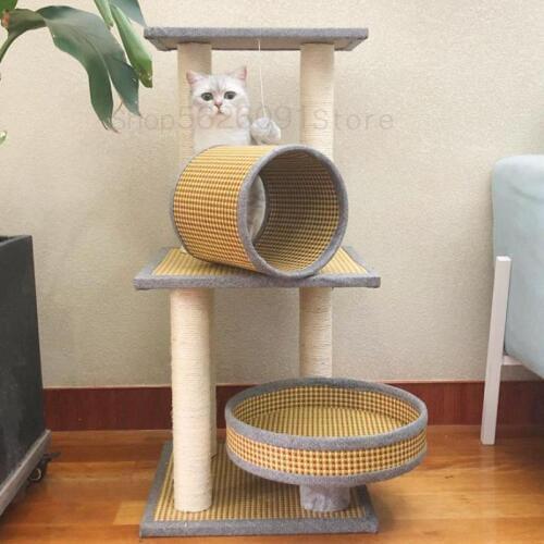 Cat Climbing Frame Wooden Shelves Of The Four Seasons General Cat Litter Tree House Cat Cat Scratching Post Mat Platform Villa