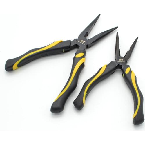 6"/8" High Carbon Steel Long Nose Pliers Crimping Tool Electrophoresis Black Wire Stripper Multi Tool Fishing Pliers Hand Tools