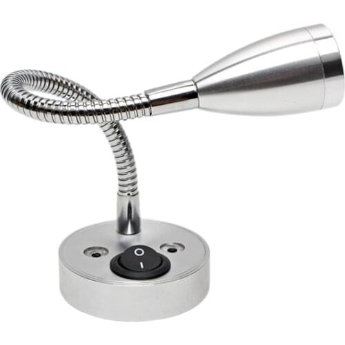 Reading Light,LED Hose Reading Light 12V 3W Bedside Wall Lamp for Yacht LED Light with Switch