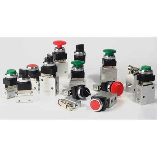 MOV-03A 2 Position 3 Way Mushroom Button Pneumatic Mechanical Valve