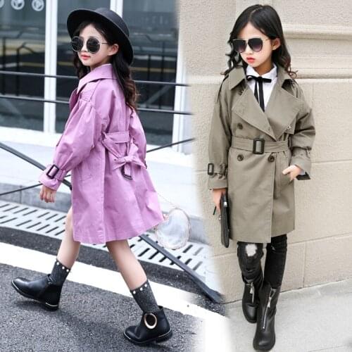 Fashion Baby Girls Windbreakers Spring New England Style Long Sleeve Cotton Kids Outerwears Casual Baby Girls Coats Vestidos