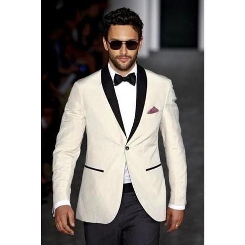 VEIAI New arrivalivoly Men Suits Beach Wedding Tuxedo For Men Custom Made Mens Wedding Suits Groom Suit Groom Tuxedo(Jacket+Pant