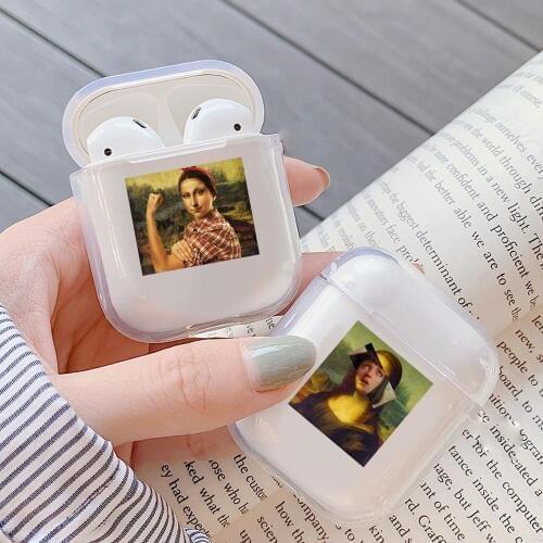 Mona Lisa Statue Soft silicone Luxury Earphone Case For Airpods 1/2 Case Art Style Earphone Cases Cover For Airpods Accessories