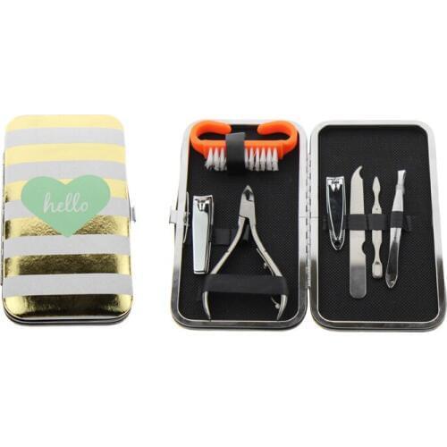 7Pcs/Set Cheap Professional Travel Manicure Pedicure Set Nail Care Set Kit Tool For Women Men Girl Child Kid Gift