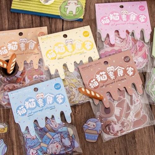 45 Pcs Self-adhesive Stickers Set Scrapbooking Stickers For Journal Planner Diy Crafts Scrapbooking Embelishment Diary