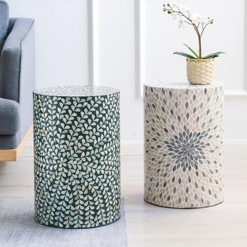 Natural Painted Shells Side Table Creativity Living Room Decorative Table European Modern Craft Home Decoration Ornaments