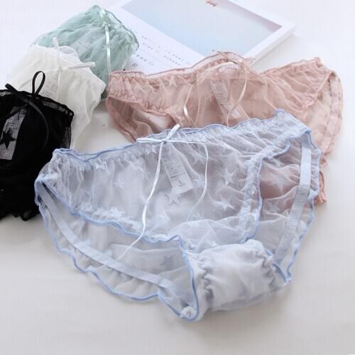 Girls Underwear 4pc/lot lace panties low Waist Briefs Young Girl star teenagers Pants children students solid